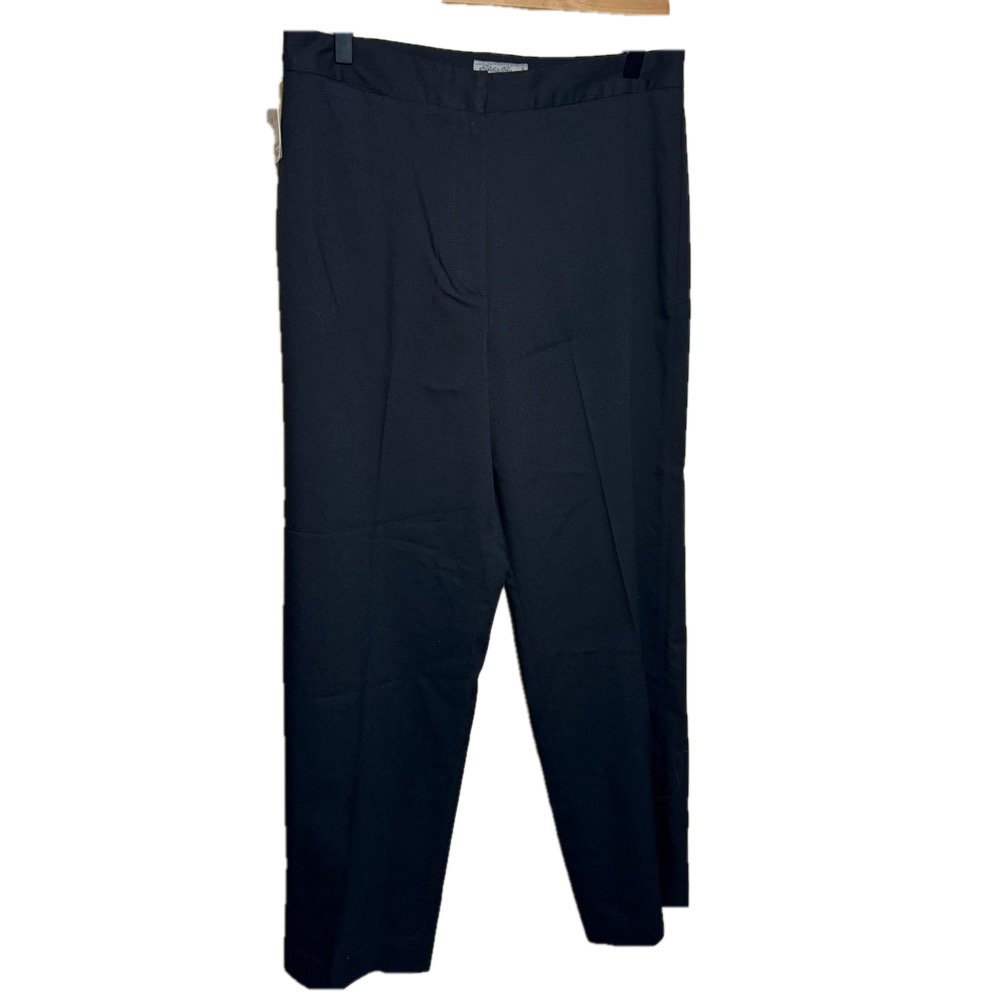 Eddie Bauer NWT Wool Blend Black Wide Leg Stretch Dress Pants Size 12P